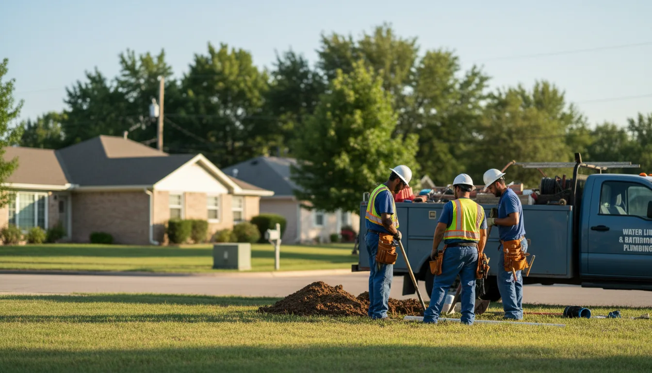Residential water line and bathroom plumbing service in Elkins, AR